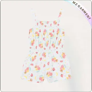 Girls Light Green Ice Cream Print Playsuit